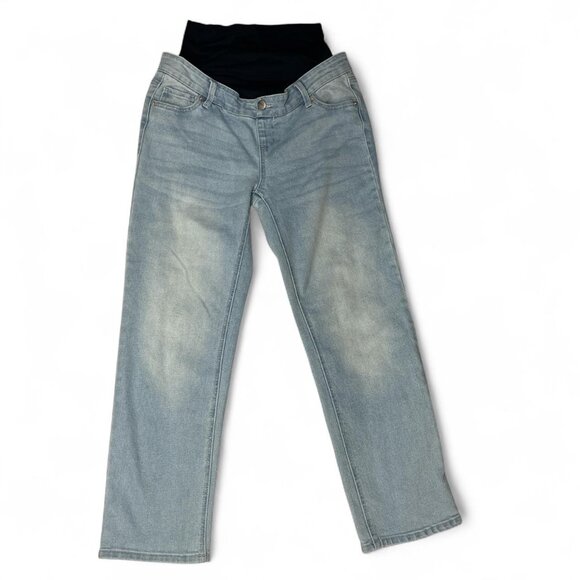 Time & Tru faded wash blue maternity straight leg jeans size small - Picture 2 of 8